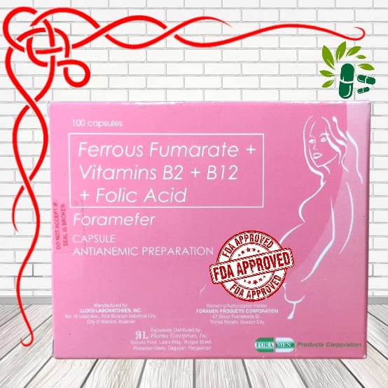 Foramefer Ferrous Fumarate Vitamins B2 B12 Folic Acid 100 Capsules Lazada Ph 2117