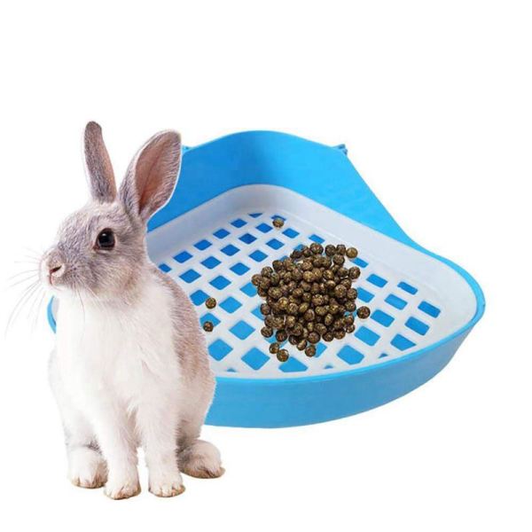 Rabbit Toilet Litter Tray,Small Animal Toilet Corner Potty, Pet Litter Trays Corner for Rabbit, Hamster