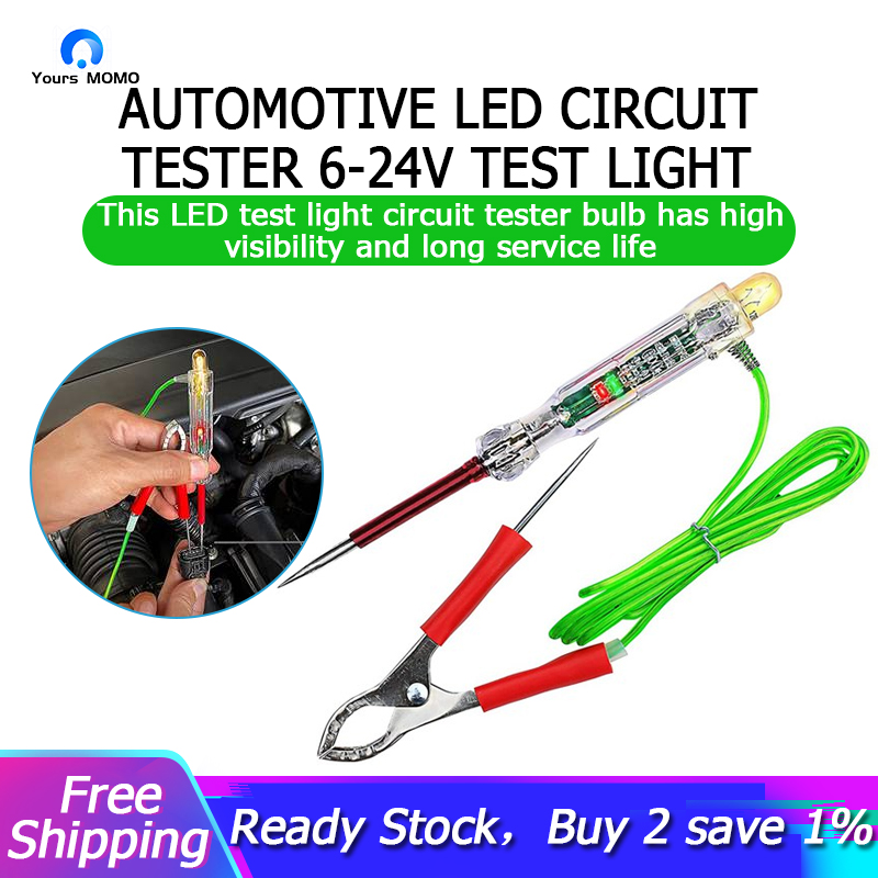 Automotive LED Circuit Tester 6-24V Test Light with Dual Probes 47 Inch ...