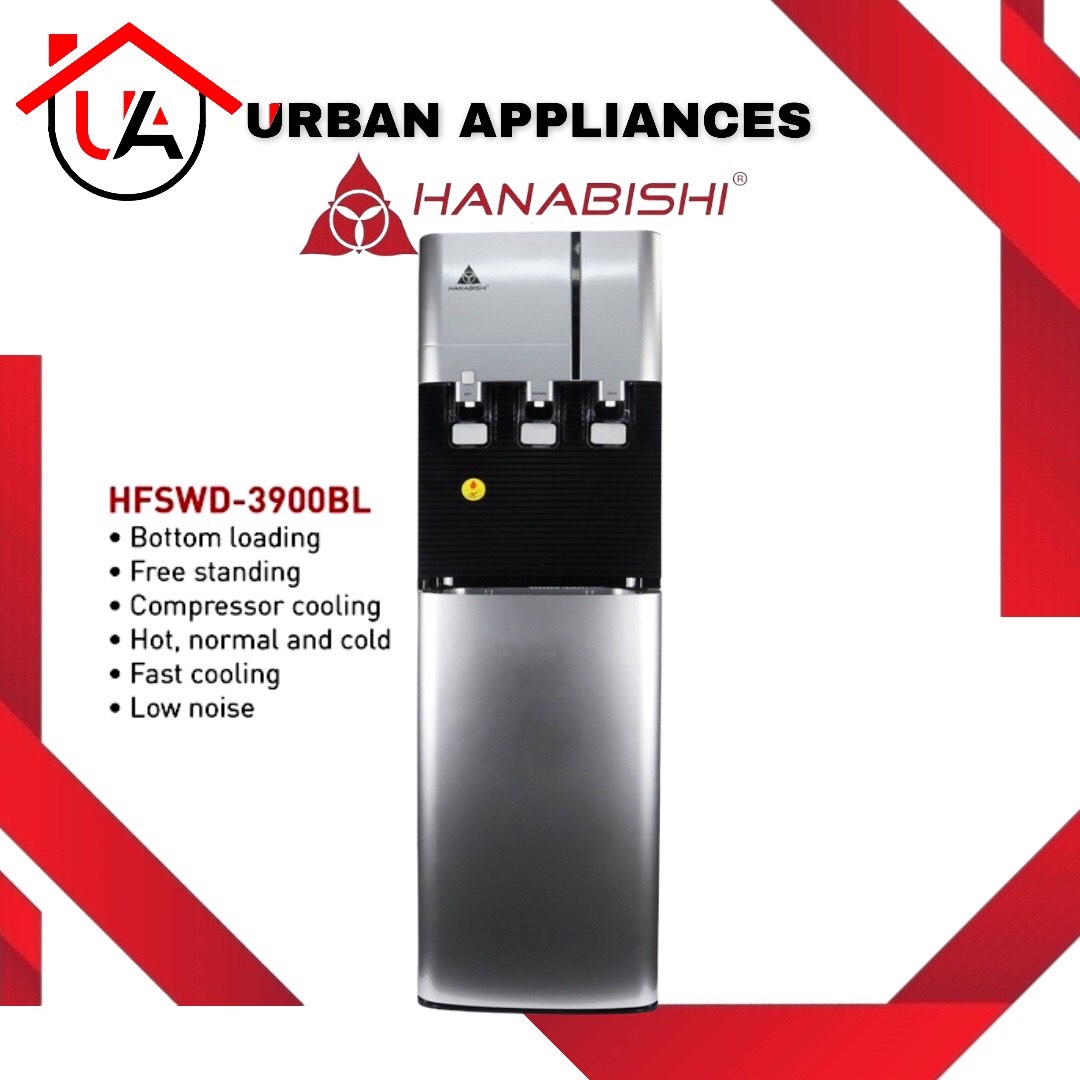 Hanabishi Water Dispenser Bottom Loading HFSWD3900BL Hot Normal and