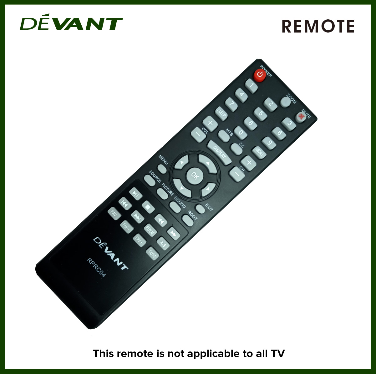 DEVANT REMOTE CONTROL (32DL540 and 40DL540) Lazada PH