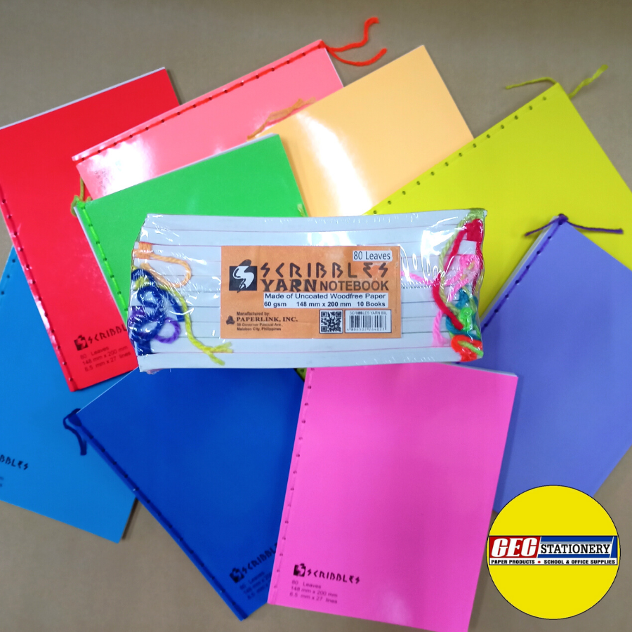 Scribbles Spiral Notebook & with Yarn 10pcs/ream 80 Leaves