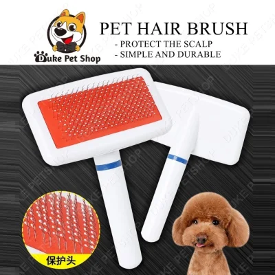 Pet Red Puppy Cat Hair Grooming Comb Pet Gilling Brush Quick Clean Tool