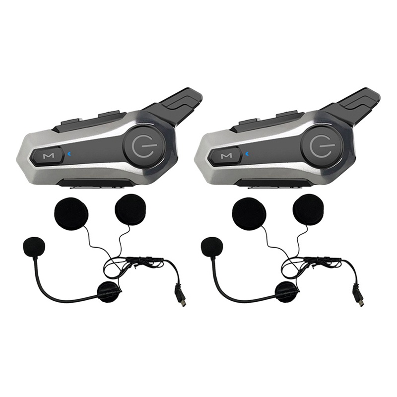 2 Set Motorcycle Bluetooth Half Helmet Pairing Waterproof