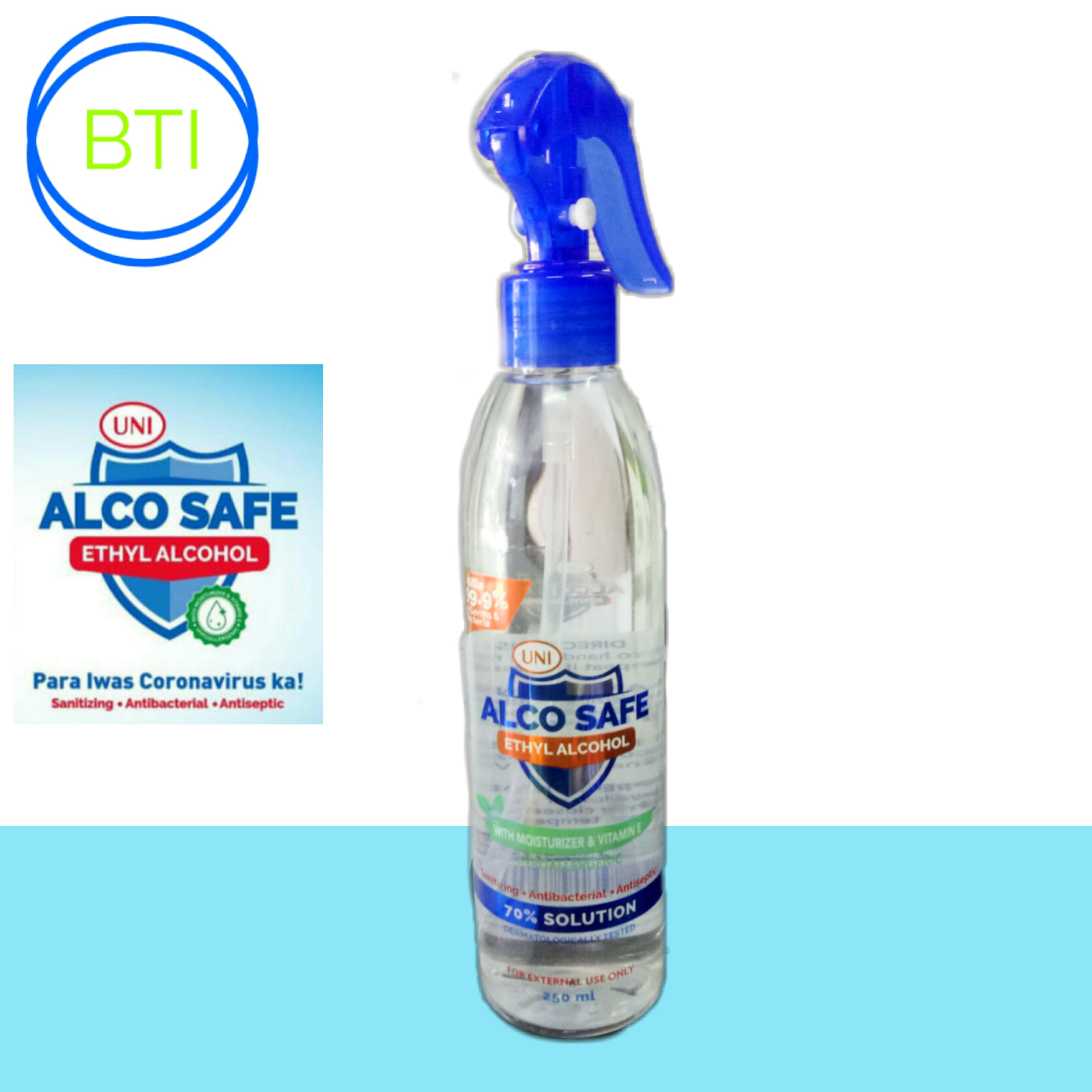 Uni Alco Safe Ethyl Alcohol 70 Solution with Moisturizer & Vitamin E