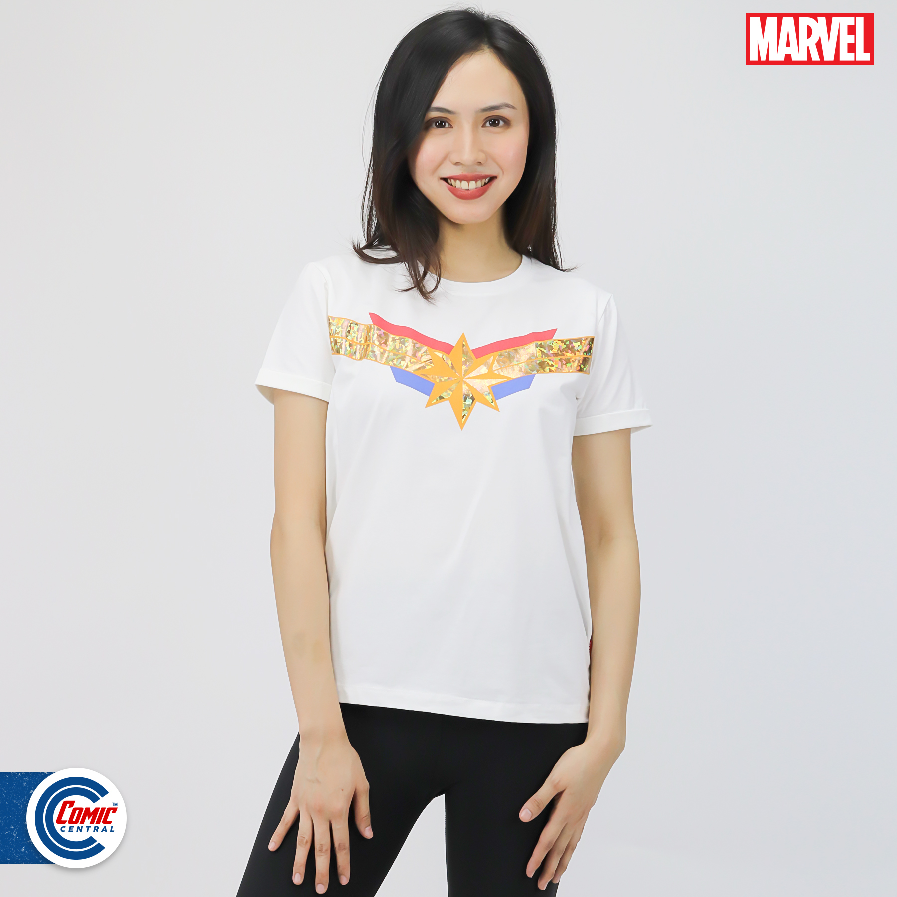 Captain Marvel Logo Ladies Graphic T 