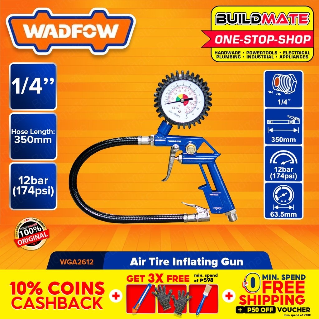 WADFOW Air Tire Inflating Gun 1/4 Inch 174PSI Air Inflator Tire