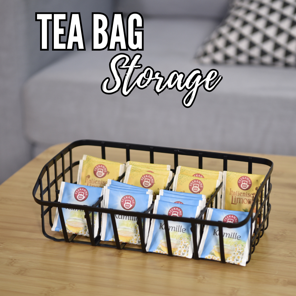 Metal Wire Mesh Tea Bags And Coffee Pods Holder Space Saving Stylish