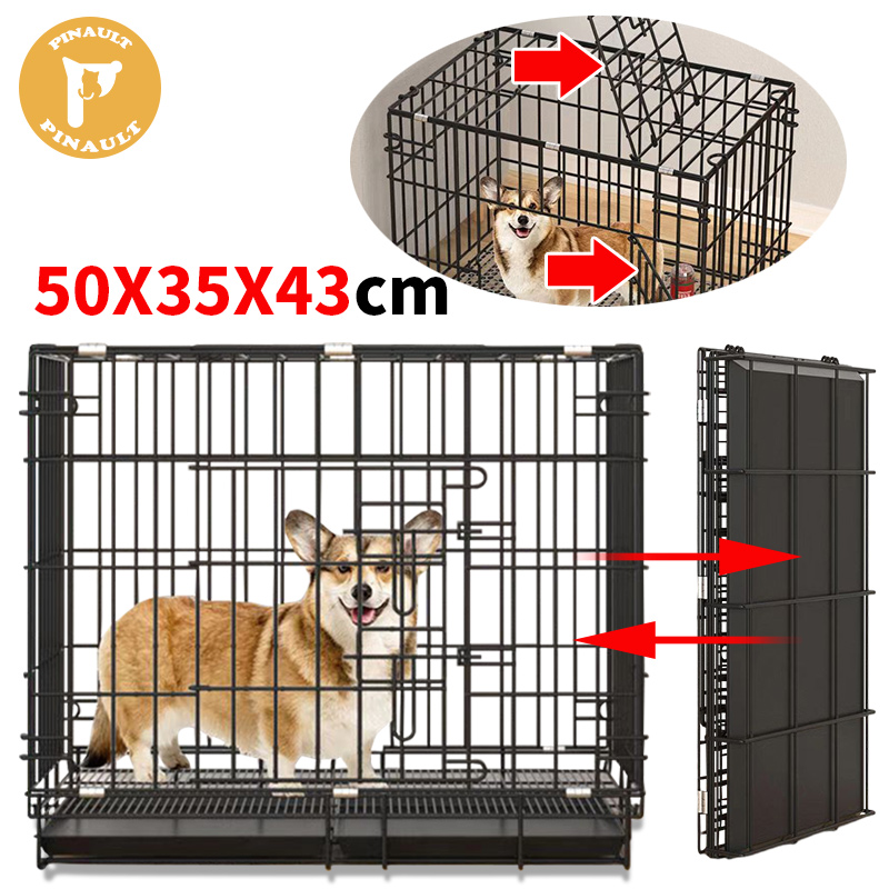 Dog Cage with Poop Tray Heavy Duty Pet Cat Rabbit Cage Foldable Dog House  Strong and Durable