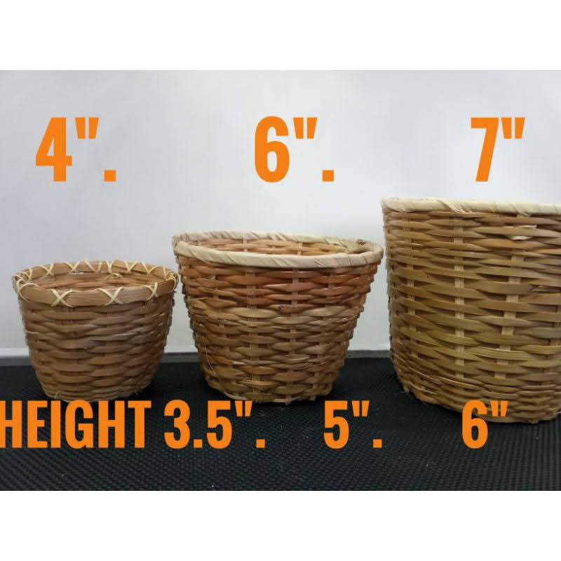 Native basket planter bamboo wicker woven indoors decor styling