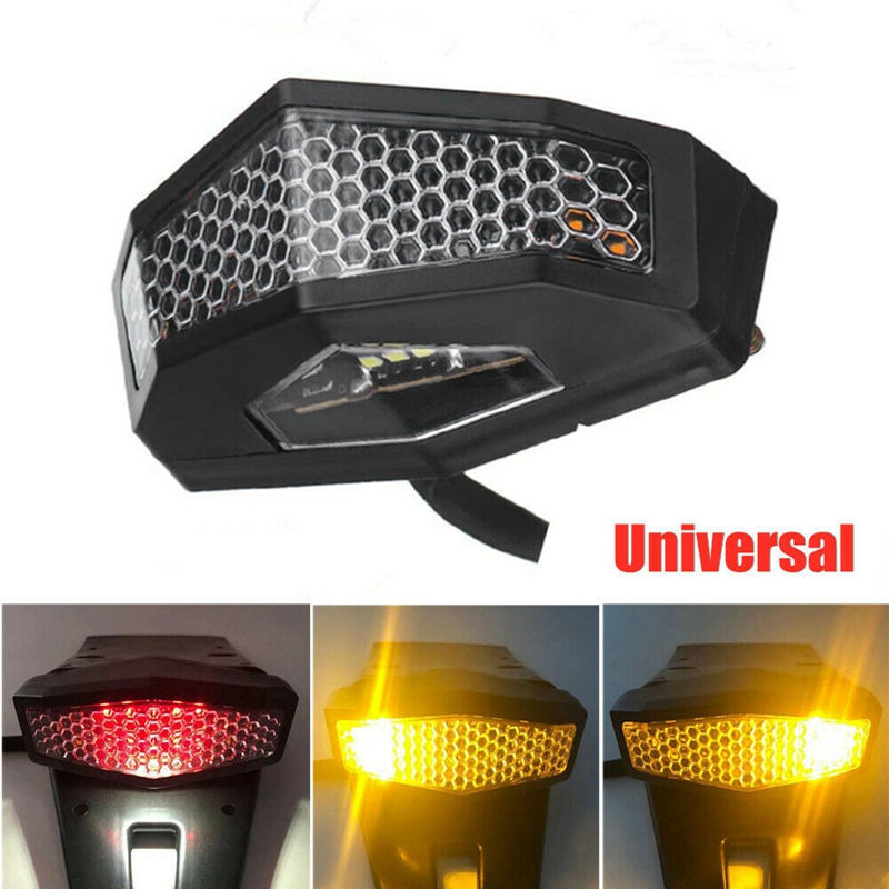 Universal Motorcycle LED Turn Signals Modified Tail Light Cafe Racer Fender Edge Brake Lamp