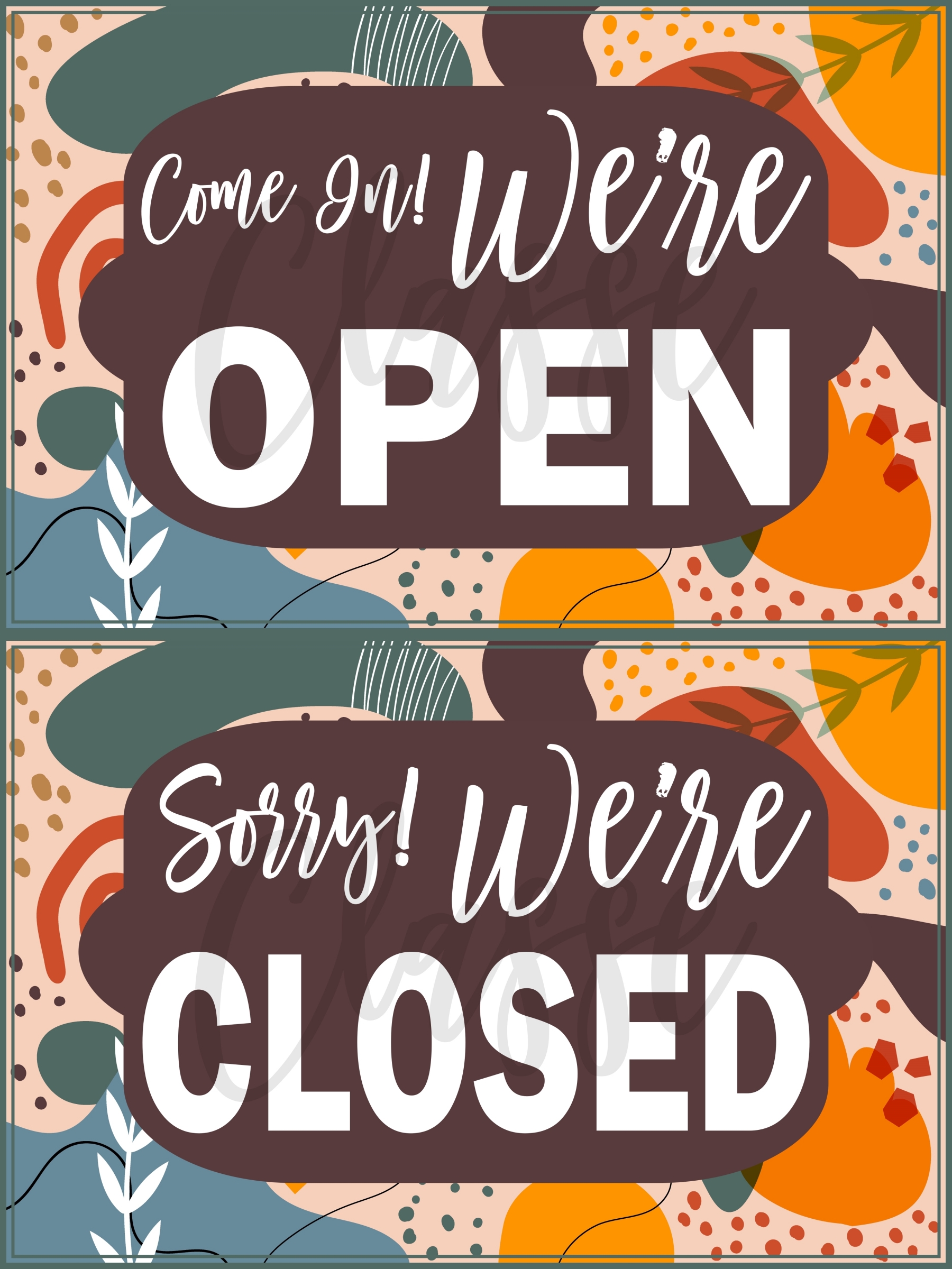LAMINATED WARNING SIGNAGES A4 SIZE 180GSM PAPER Open/Close Open