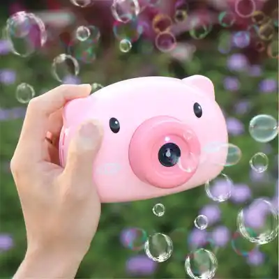 Pig Camera Kids Baby Bubble Machine Outdoor Automatic
