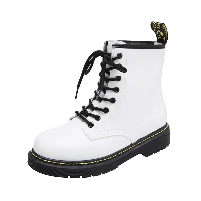 new arrival korean fashion Martin boots Thick Bottom Casual Boots Women Lace Up black/white