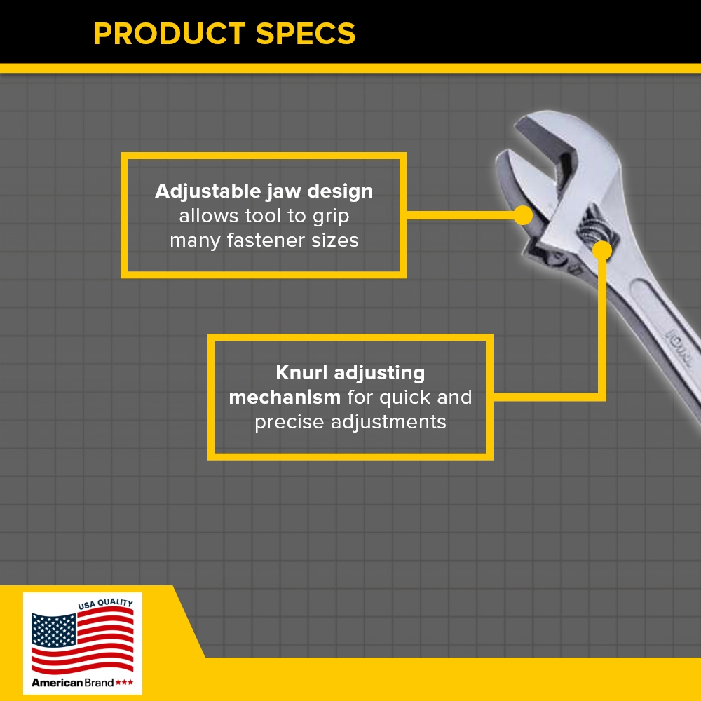 STANLEY® STMT874358 15IN/375mm Adjustable Wrench Hand Tools