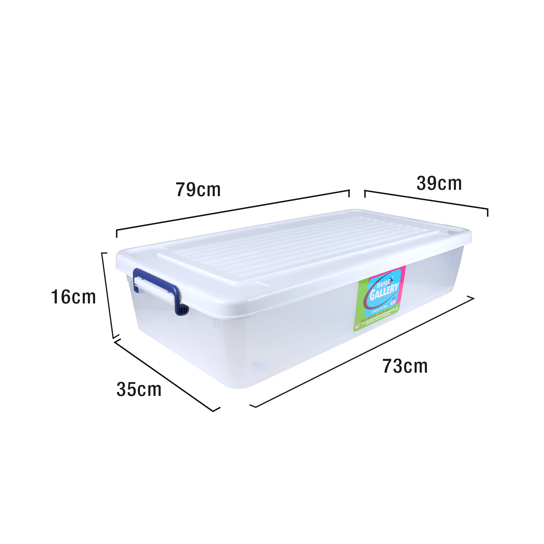 Home Gallery Underbed Storage Box with Wheels, Capacity: 35L, Dimension:  L79xW39xH16cm, BUY 1 TAKE 1