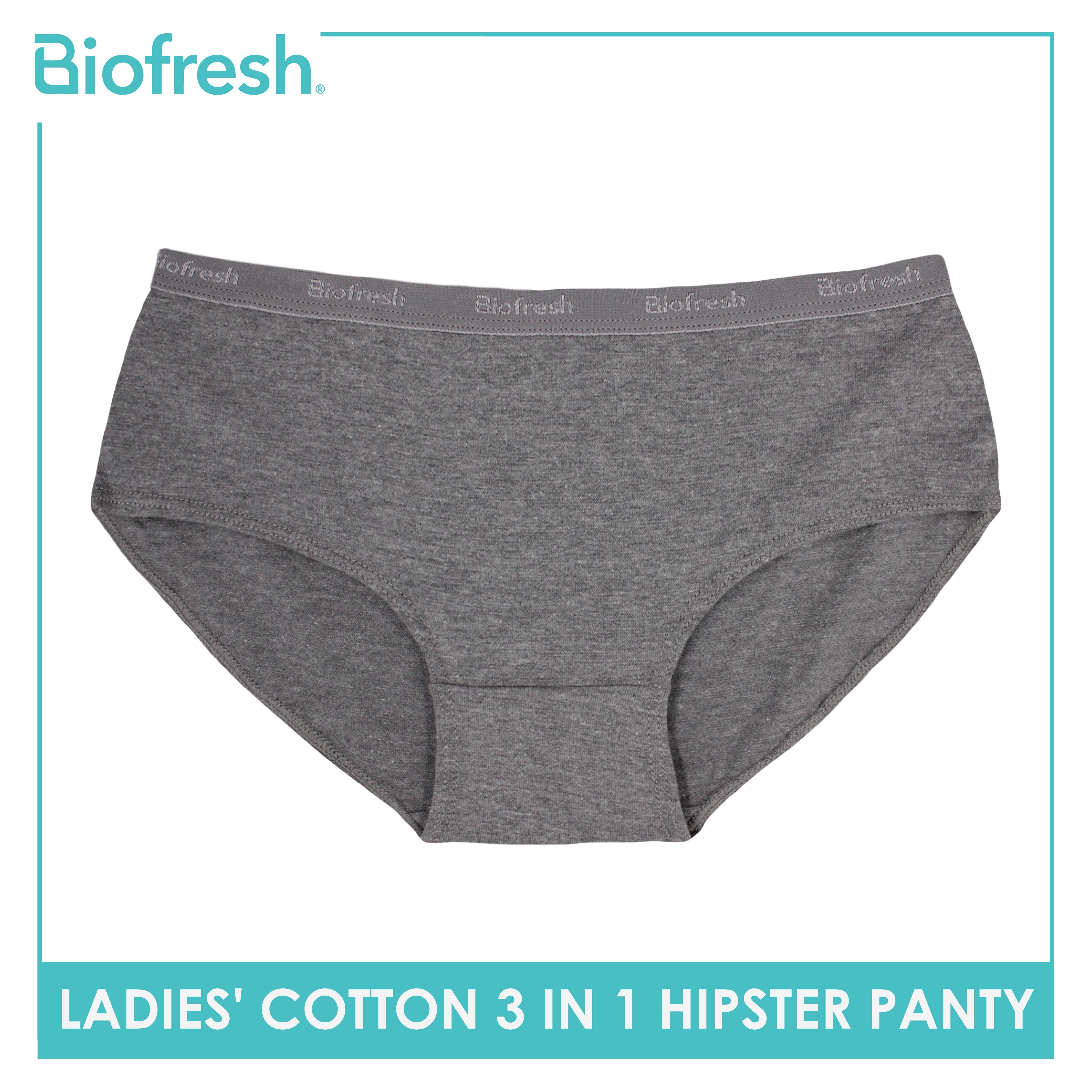 Biofresh Ladies' Antimicrobial Cotton Hipster Panty 3 pieces in a