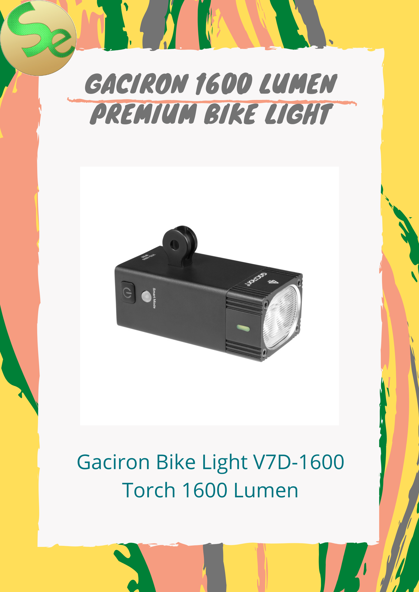 Gaciron Bike Light V7D-1600 Torch 1600 Lumen 1600 Lumen Bicycle