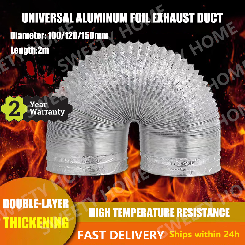 Flexible Foldable Universal Aluminum Foil Exhaust Duct Thickened Hood
