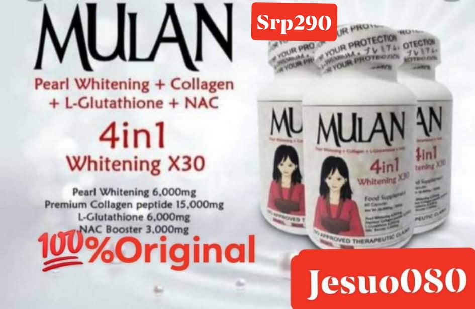 MULAN - Japan Formula - 4in1 Pearl Whitening x30 Glutathione +Premium  Collagen+NAC 60 capsules 500mg | Lazada PH