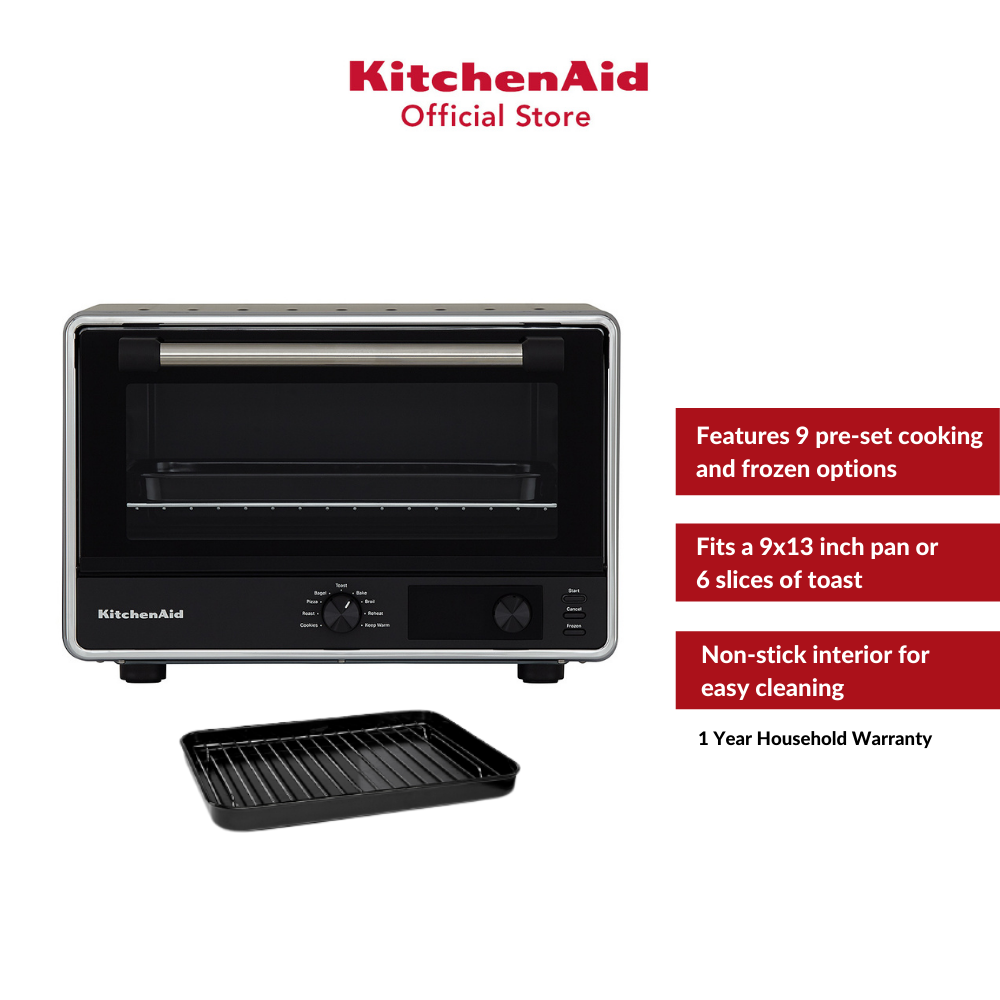 KitchenAid KCO211BM Digital Countertop Toaster Oven, Black Matte