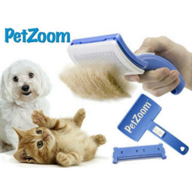 PetZoom Self Cleaning Grooming Brush and Trimmer For Pet Cats and