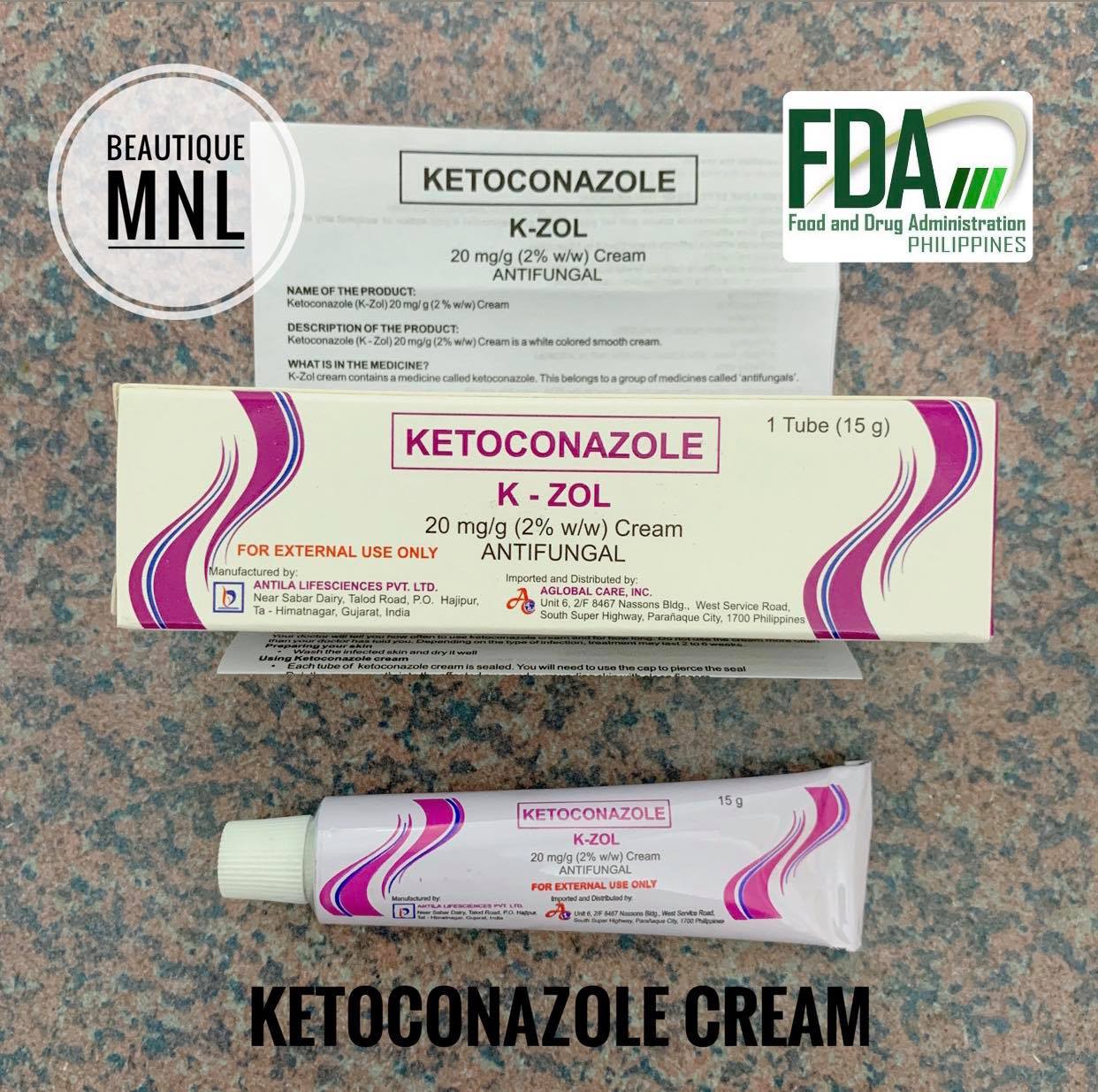 Ketonazole (k-zol) 20mg G Antifungal Cream 15g Tube 