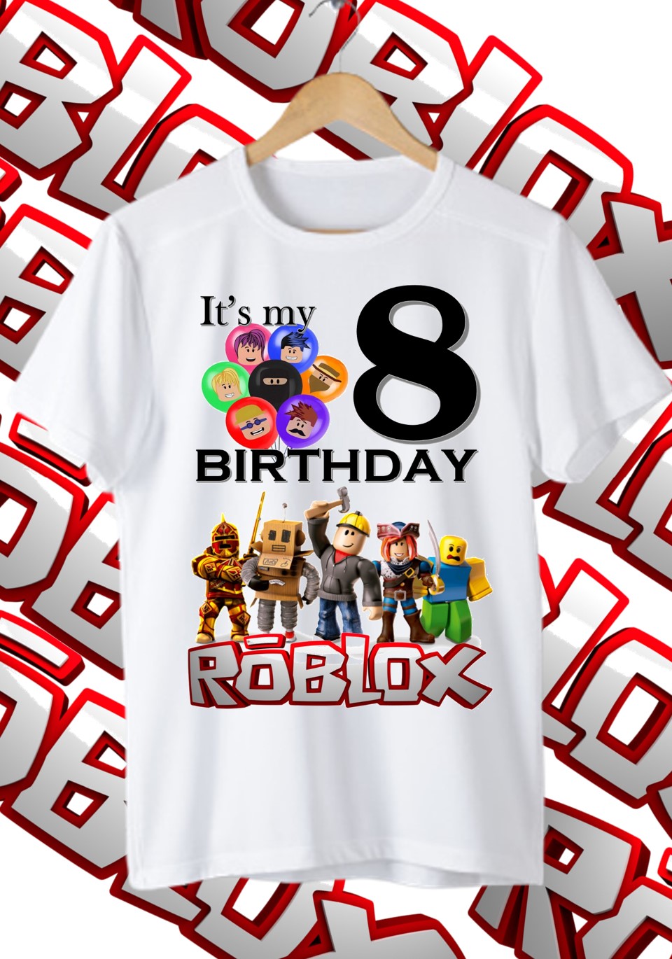 ROBL0X BIRTDAY PRINTED SHIRT FOR BOYS KIDS FIT TO 1-12 YEARS OLD