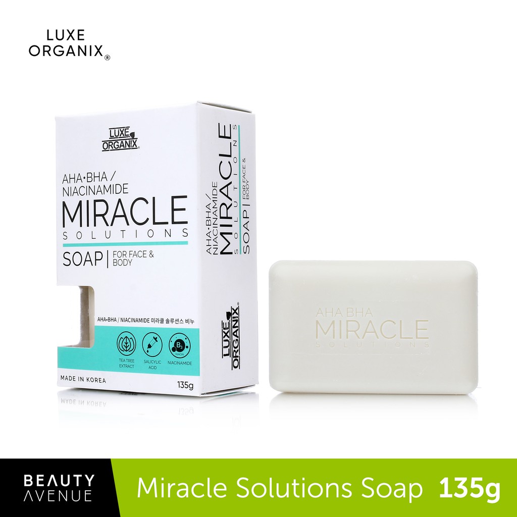 Luxe Organix Miracle Solutions Aha/Bha Soap For Face & Body 135G ...