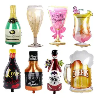 1set 8pcs Whiskey Wine Bottle Beer Cup Balloons Creative Style