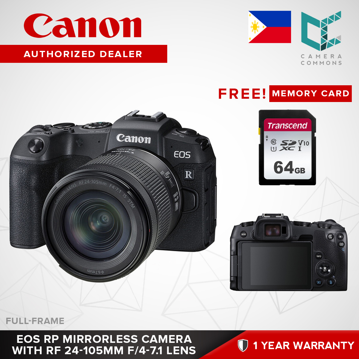 Canon EOS RP Mirrorless Camera Body Full Frame with RF 24-105mm Lens - Main Image