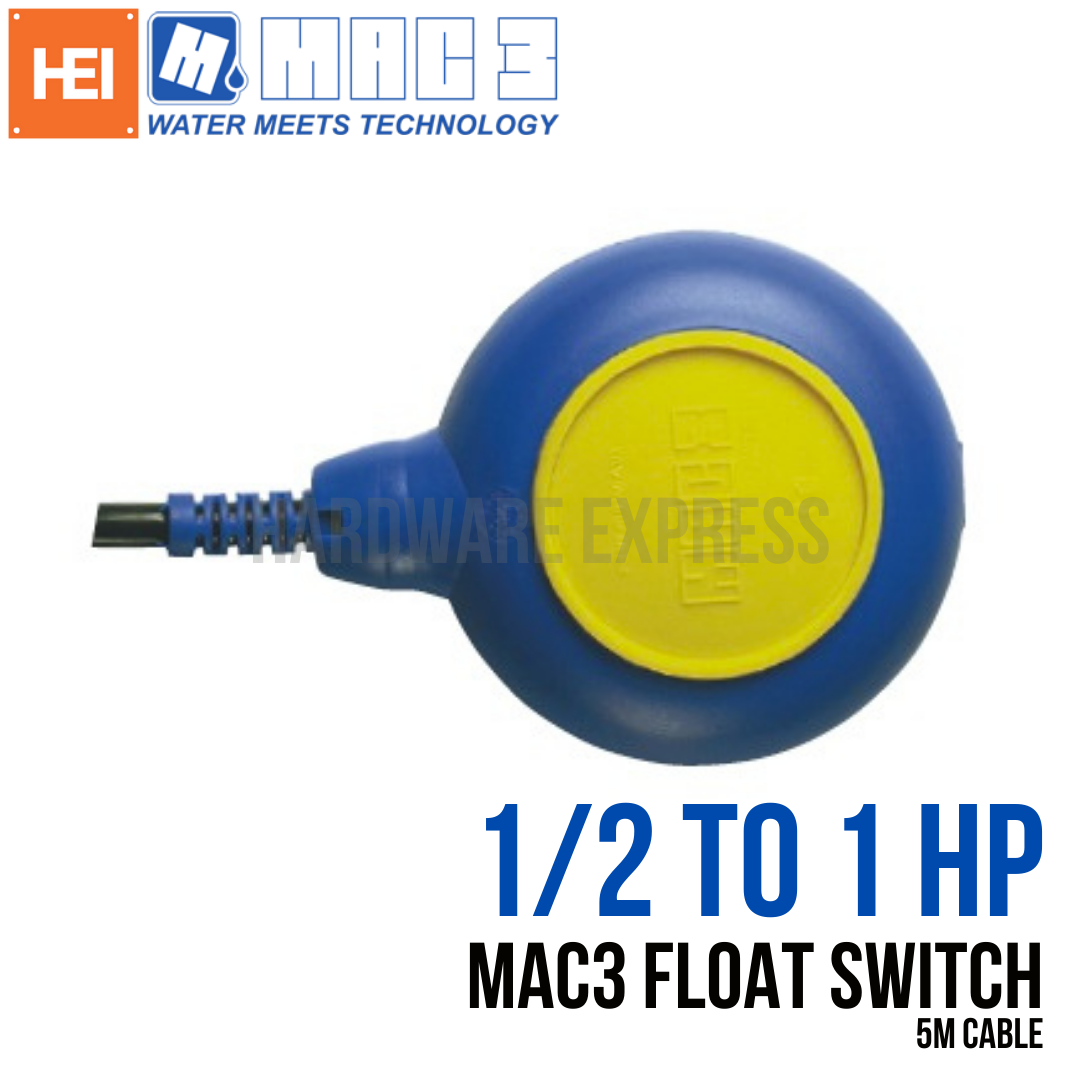 MAC3 Float Switch Water Level Controller (1/2 to 1 HP) or (1/2 to 2 HP) -  Made in Italy