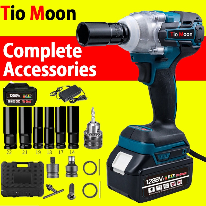 ♩1288vf Complete Accessory 2 Battery 12 Electric Impact Wrench Cordless