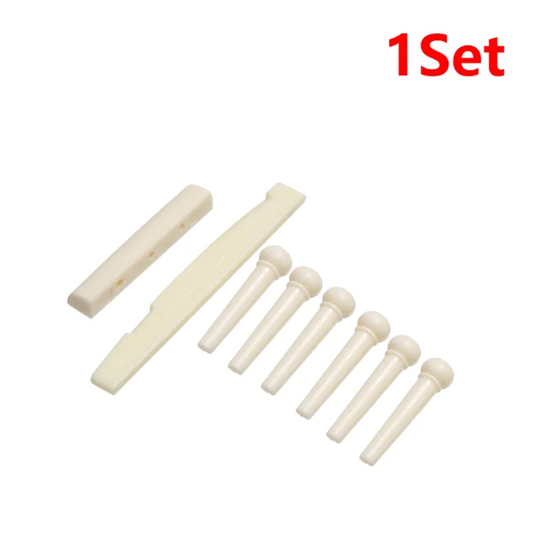 MF 6 String Plastic Acoustic Guitar Bridge Nut Saddle Slotted Bridge