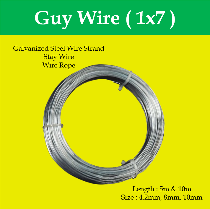 MAGO 5m 10m Guy Wire Standard 1x7 4.2mm10mm Galvanized Steel Wire