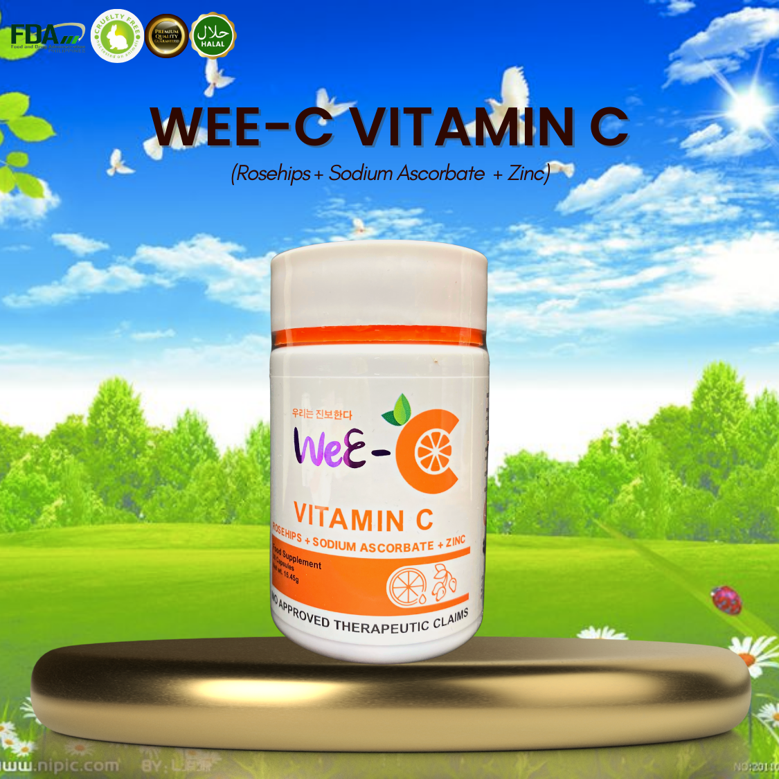 Original 100 WeEC Vitamin C Capsule (Sodium Ascorbate+ Rosehip+ Zinc