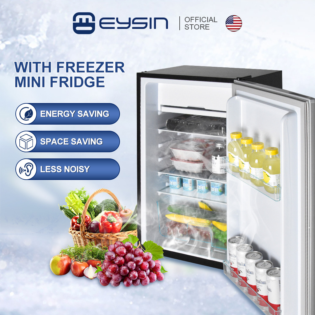 Eysin MR90 Compact Refrigerator, Single Door Mini Fridge with 90l