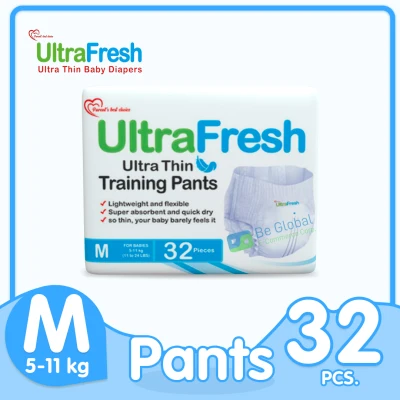 UltraFresh Ultra Thin Training Pants/Diapers (30's/32's per Pack) Slim Lightweight Super Aborbent