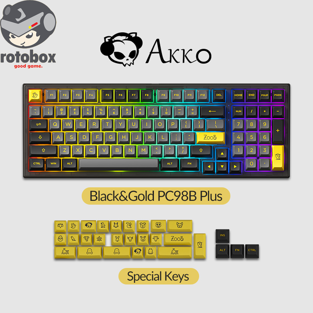 AKKO PC98B Plus Black&Gold Multi-Mode Crystal Switches | Lazada PH