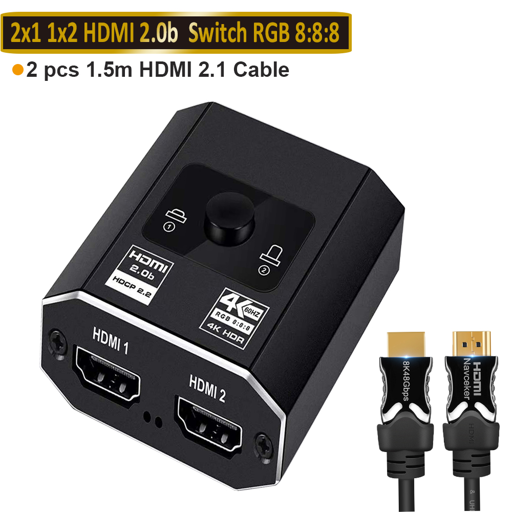 2022 Best HDMI Switcher 4K Bi-Direction 2.0 HDMI Switch 1x22x1 Adapter ...