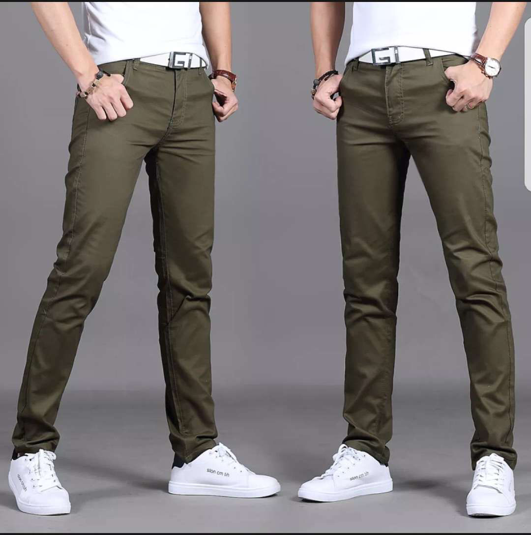Lalaki Pantalon/ Khaki Man Plain Pants Skinny Stretchable | Lazada PH