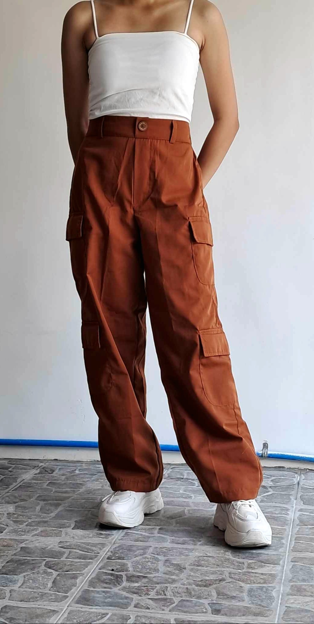 Zodggu Womens Trendy Casual Wide Leg Pants Solid Waist Full Length Long  Pants Bandage Loose Long Pants With Pocket Young Girl Fashion Bottoms Navy  - Walmart.com