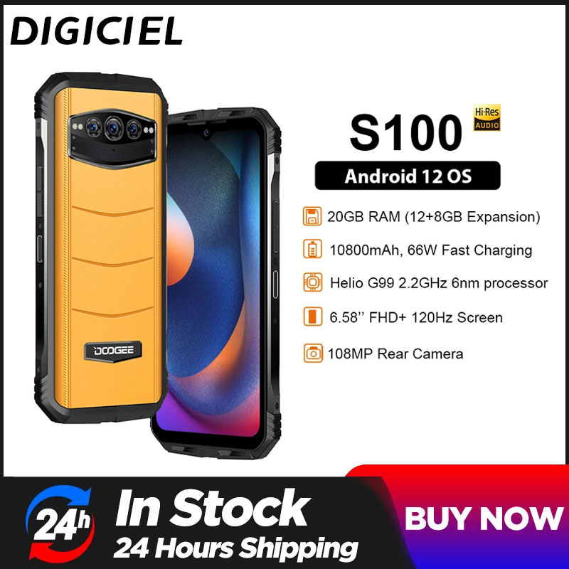  DOOGEE S100 Rugged Smartphone(2023), 20GB+256GB Dual 4G Gaming  Rugged Phones Unlocked, 120Hz 6.58 Rugged Cell Phone, 66W Fast Charge,  Dual Speakers, Android 12, 108MP Camera, Night Vision, NFC, OTG : Cell
