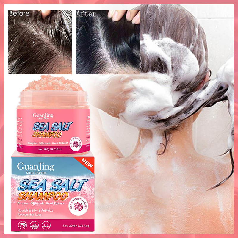 Rose Sea Salt Shampoo Anti Dandruff Refreshing Oil Control Deep Scalp