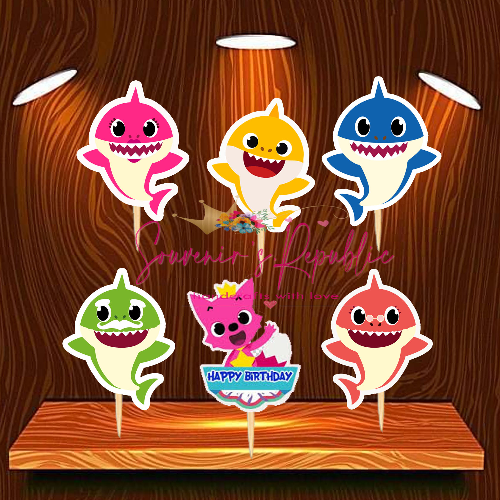 Baby Sharkk Cupcake Topper 24 Pcs Lazada Ph