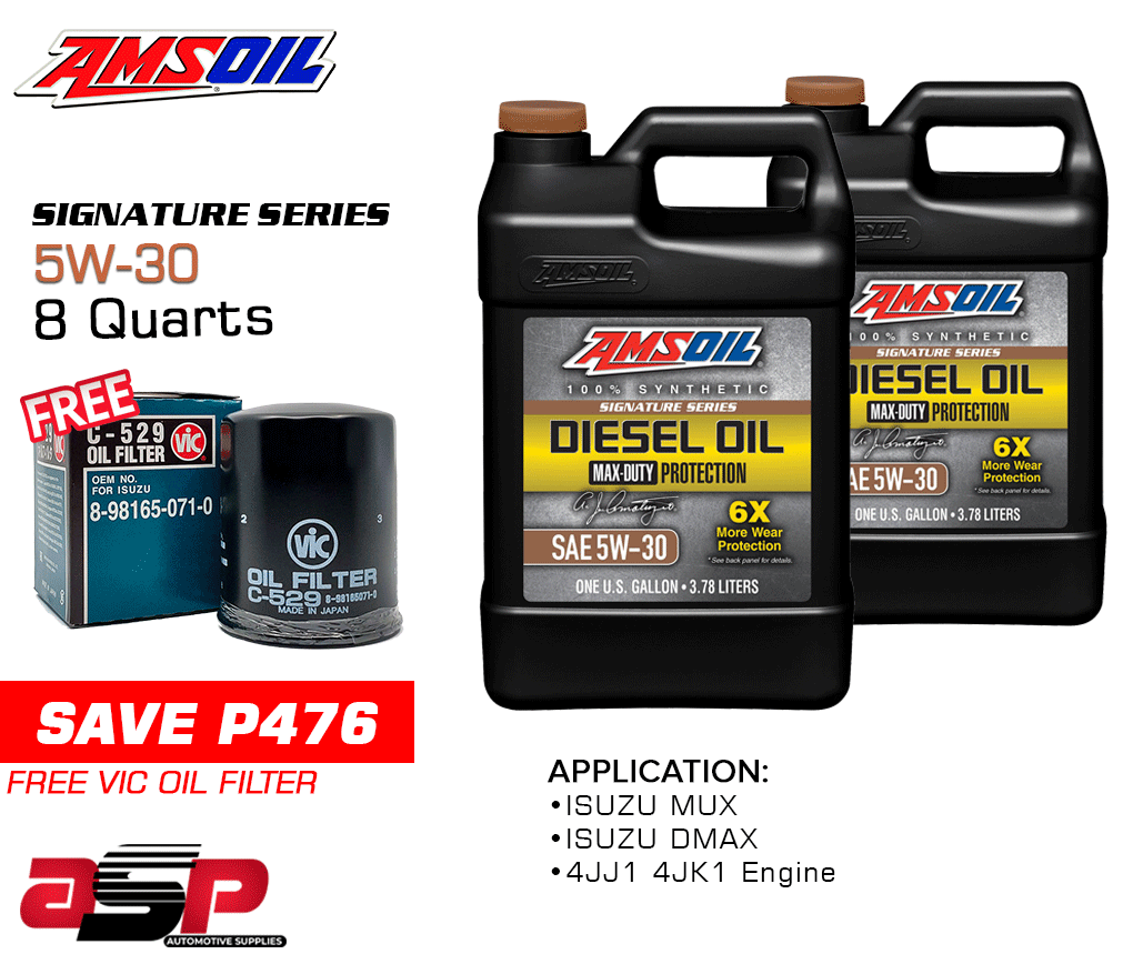 AMSOIL 5W30 Signature Series MaxDuty 100 Synthetic Diesel Oil 8