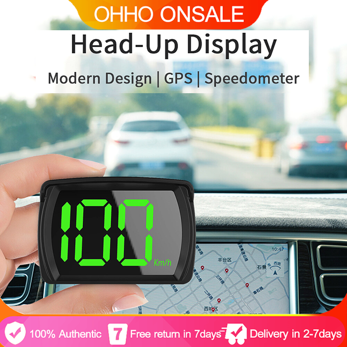 Universal Car Hud Head Up Display Digital Gps Speedometer Big Font Speed  Meter For All Car Plug And Play Auto Accessories