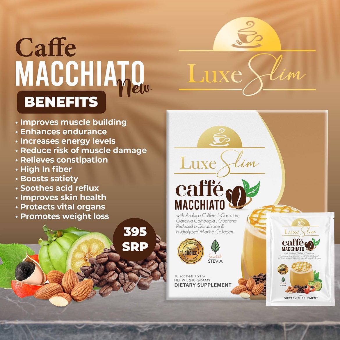 Luxe Slim - Caffe Macchiato - 500g - Half Kilo Canister - BIG SIZE – Sukli  - Filipino Grocery Online USA