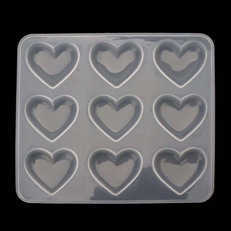 ✪9 Cup Heart Chocolate Silicone Dessert Mould Baking Cupcake Resin Jewelry Mold