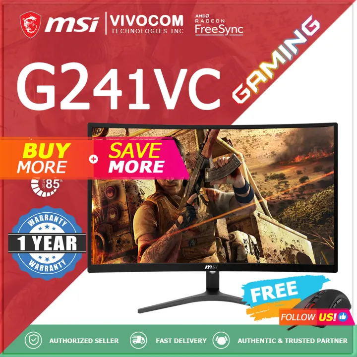 Msi Optix G241vc 23 6 Full Hd Curved Gaming Monitor With 1ms Fast Response Time Hdmi Vga